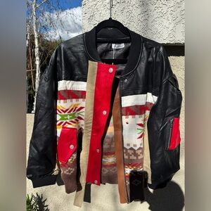 Unisex Black and Red Bomber Jacket